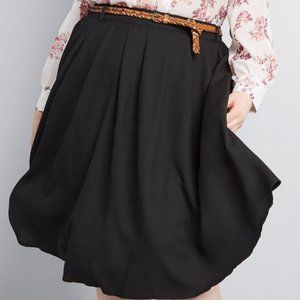 Modcloth Breathtaking Tiger Lilies Black Skirt
